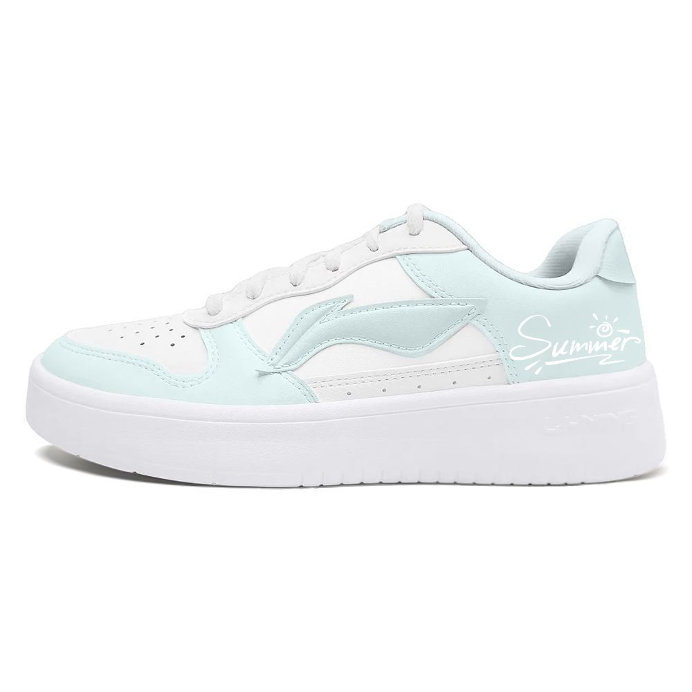 LiNing Pontoon Boats Anti Slip Wear Resistant Low Top Skateboard Shoes Women's White