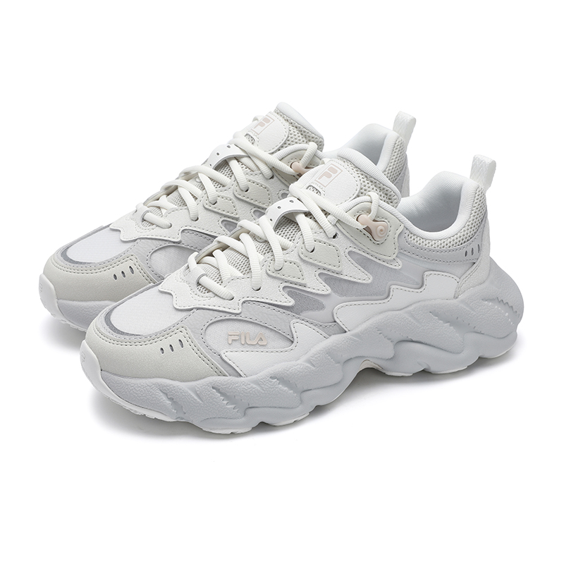 FILA Fern 2 Fern Sneakers 2 Abrasion Resistant, Lightweight, And Breathable Low Top Casual Shoes Women's White Gray