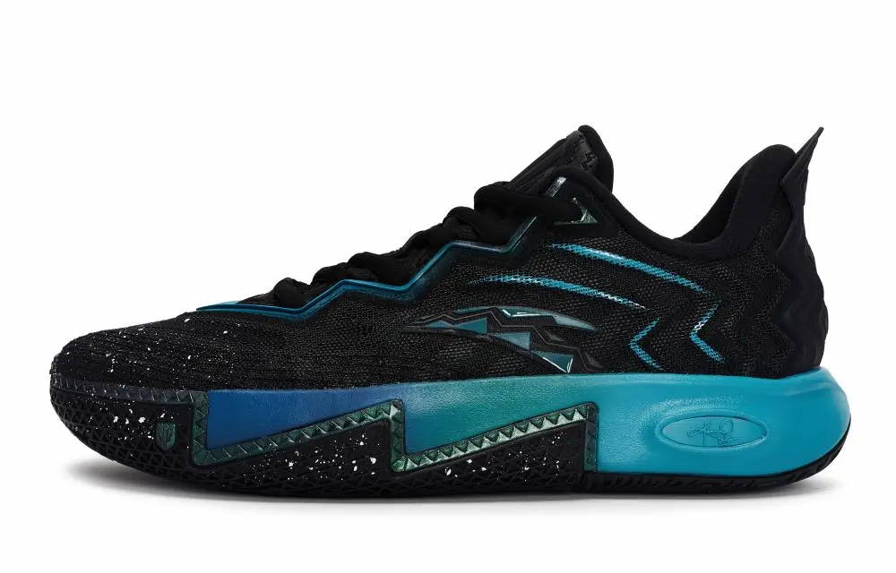 Anta KAI 2 Shock Absorbers Rebound Low top Midfoot Carbon Plate Basketball Shoes Men's Black Green Blue