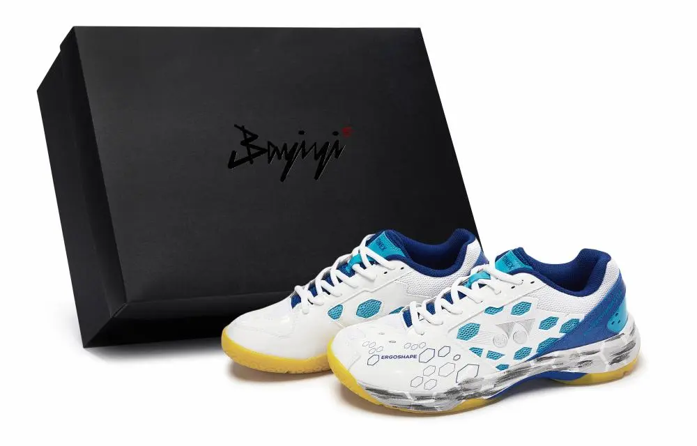 YONEX Power Cushion Breathable And Wear resistant Low top Badminton Shoes Unisex Gray White Blue