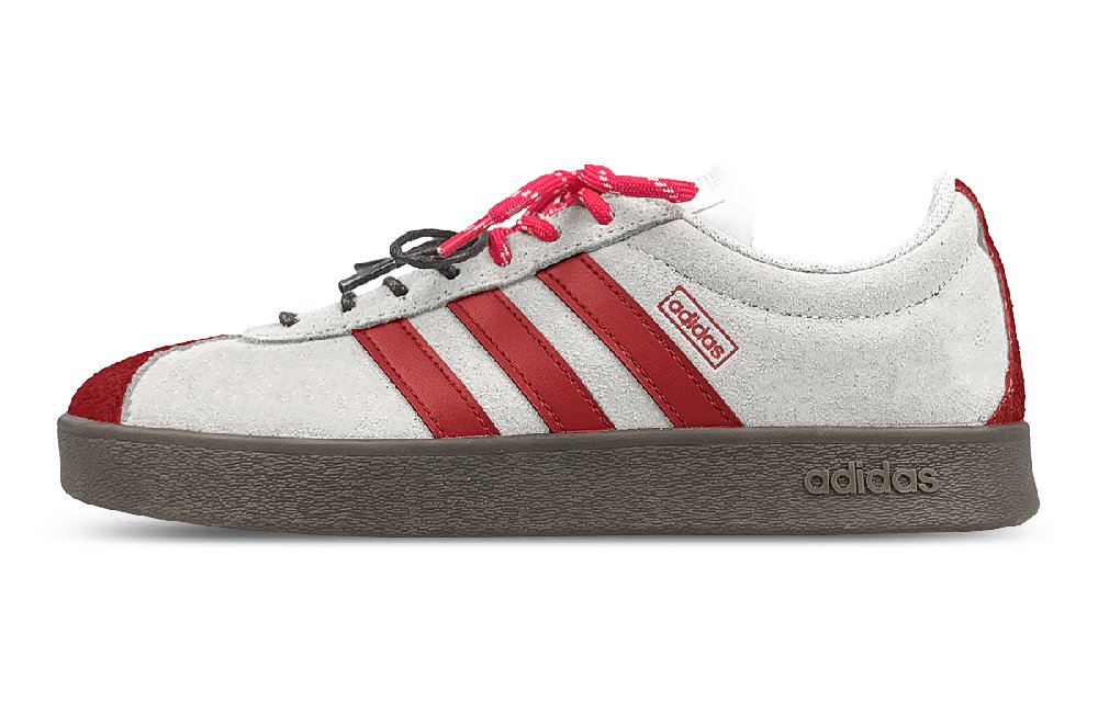 Adidas Neo Slip-Resistant Low-Top Skateboard Shoes Unisex Gray Red