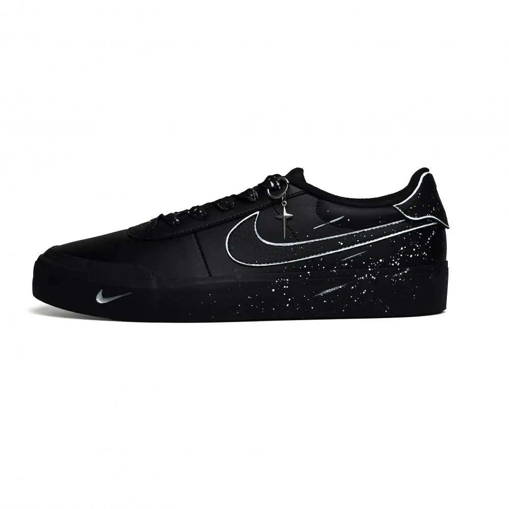 Nike Court Shot Vassell Abrasion Resistant Low top Skateboard Shoes Men's Black White