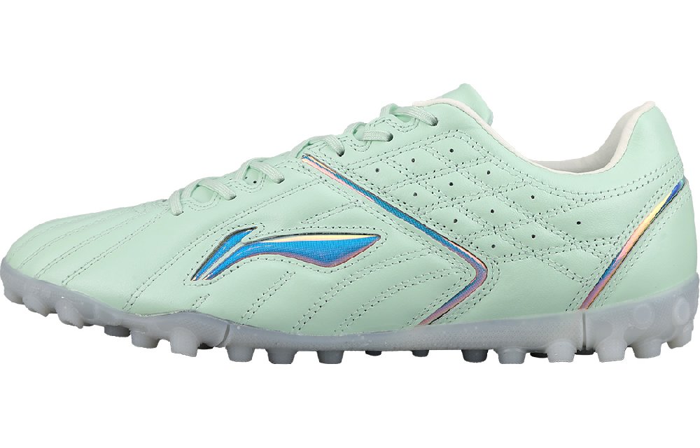 LiNing TF Rubber Broken Studs Artificial Ground Cushioning Soccer Shoes Men's Aqua Green