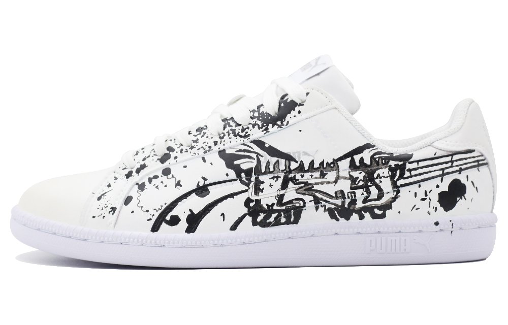 PUMA Smash Free Butterfly Anti-Slip Wear-Resistant Low-Top Skateboard Shoes Unisex Black White