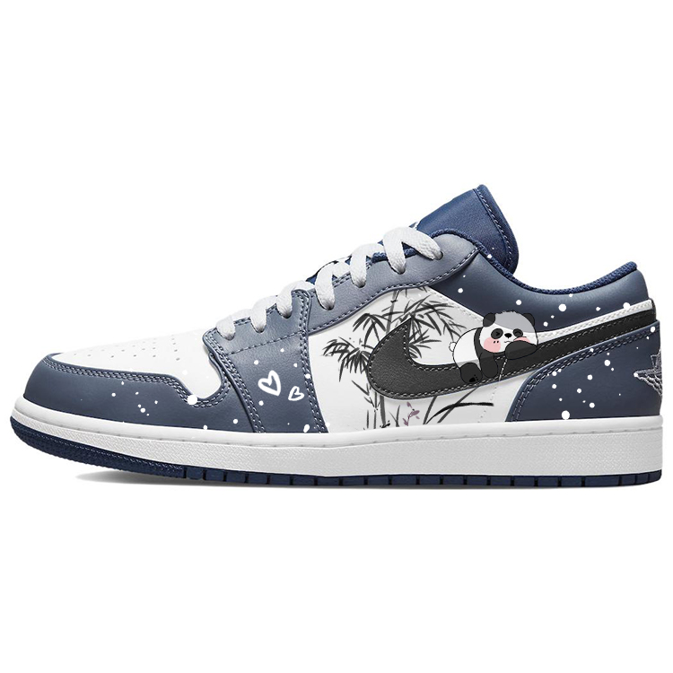 Jordan Air Jordan 1 Wear-Resistant Slip-Resistant Low-Top Vintage Basketball Shoes Men's Marine Blue