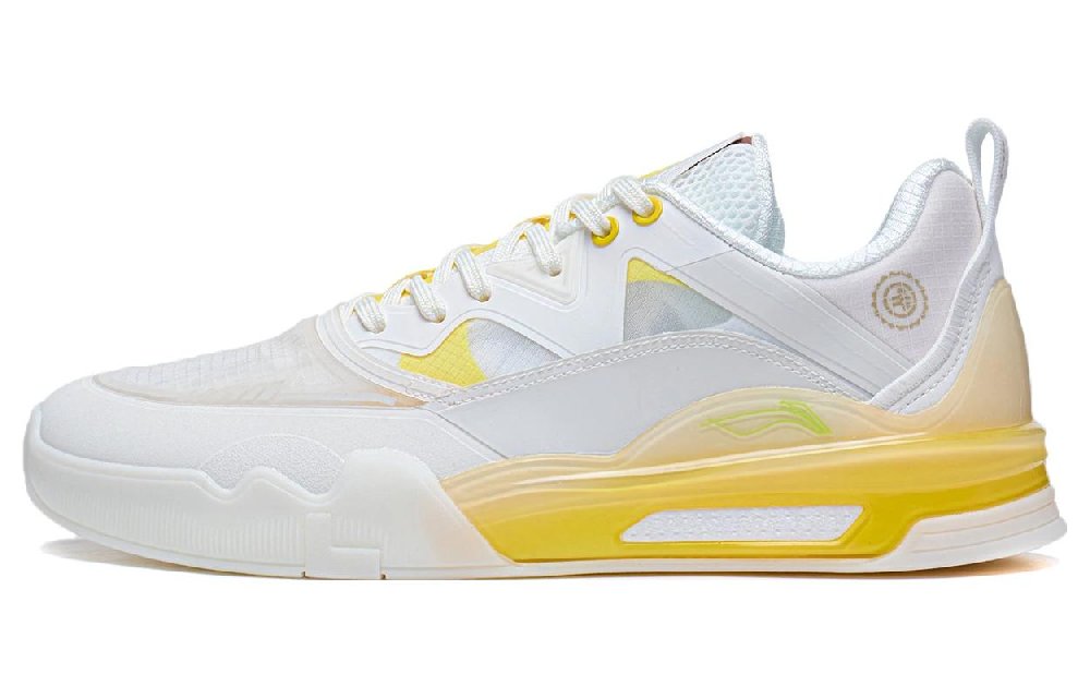 Erik Ellington x LiNing Anti-Slip Wear-Resistant Low-Top Skateboard Shoes Men's White Yellow