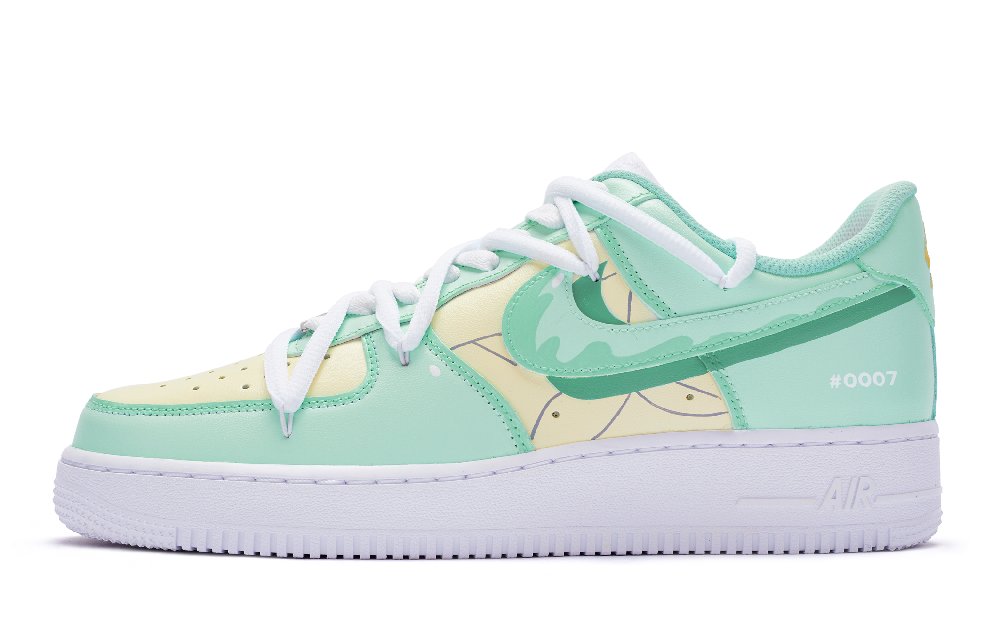 Nike Air Force 1 Low 811 Manufacturing Low Top Skateboard Shoes GS Yellow Green White
