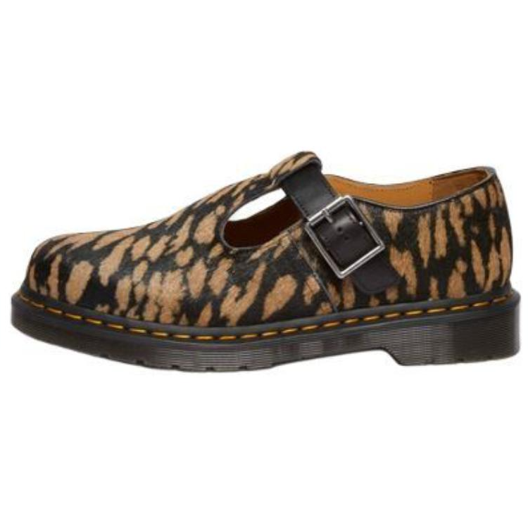 Dr.Martens T Bar Mary Jane Shoes Men's Leopard Print