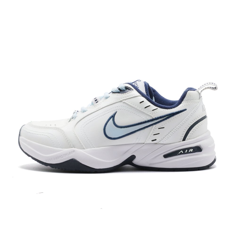 Nike Air Monarch 4 White Navy Minimalist Style Blue White Abrasion Resistant Low Top Chunky Sneakers Unisex White
