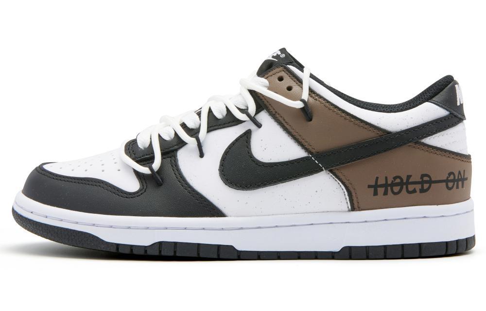 Nike Dunk Low Anti-Slip Wear-Resistant Low-Top Skateboard Shoes GS Black Brown