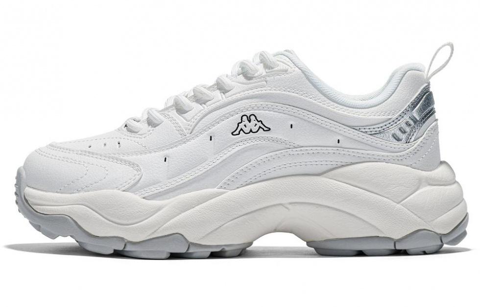 Kappa Anti-Slip Wear-Resistant Low-Top Chunky Sneakers Women's White