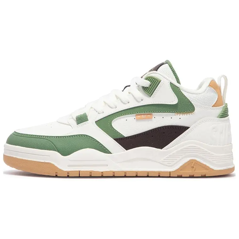 361° Anti-Slip Wear-Resistant High-Top Skateboard Shoes Men's White Green