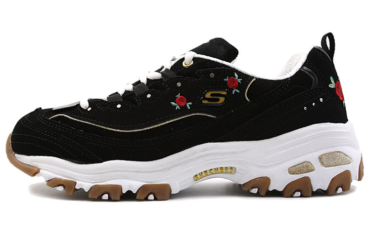 Skechers D'Lites Low Top Daddy Shoes Black Women's