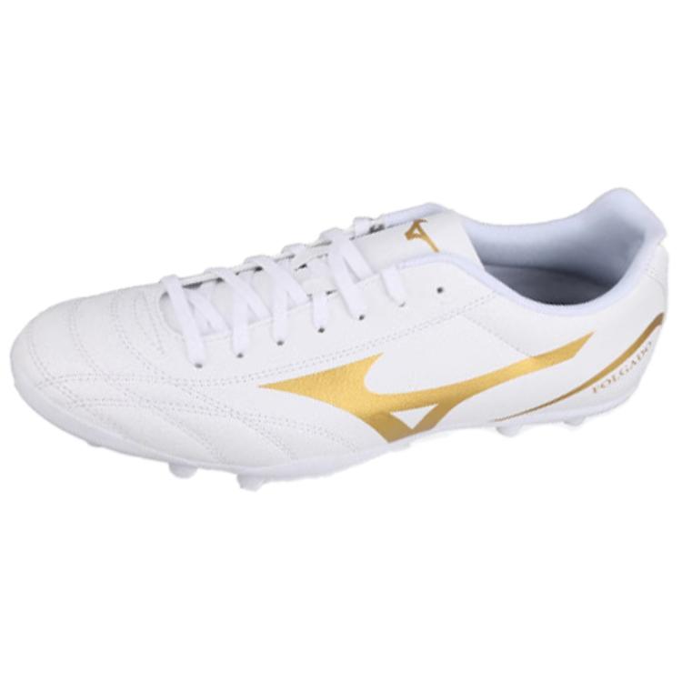 Mizuno Folgado AG Rubber Short Studs Artificial Ground Anti-Slip Wear-Resistant Soccer Shoes Unisex White Gold