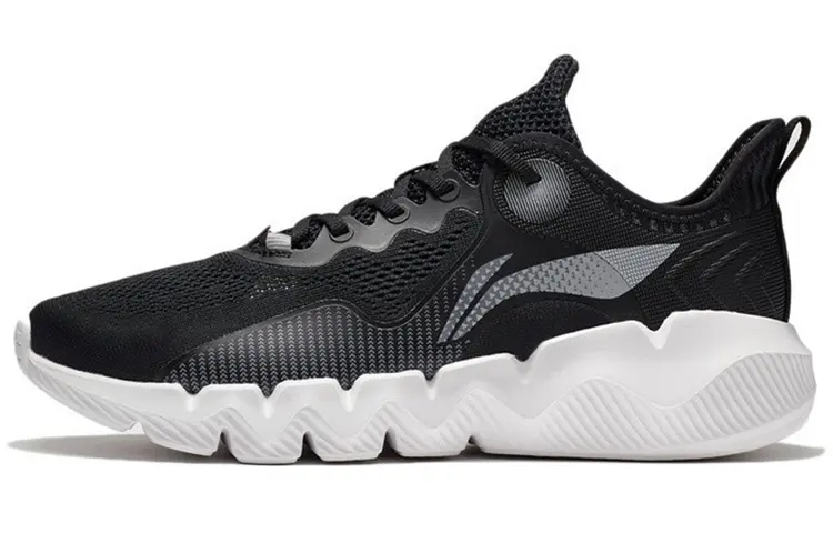 LiNing Shock Absorbers Slip Resistant Abrasion Resistant Low Top Casual Shoes Men's Black