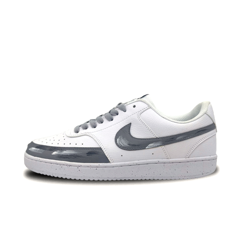 Nike Court Vision 1 Anti-Slip Wear-Resistant Low-Top Skateboard Shoes Men's White Gray