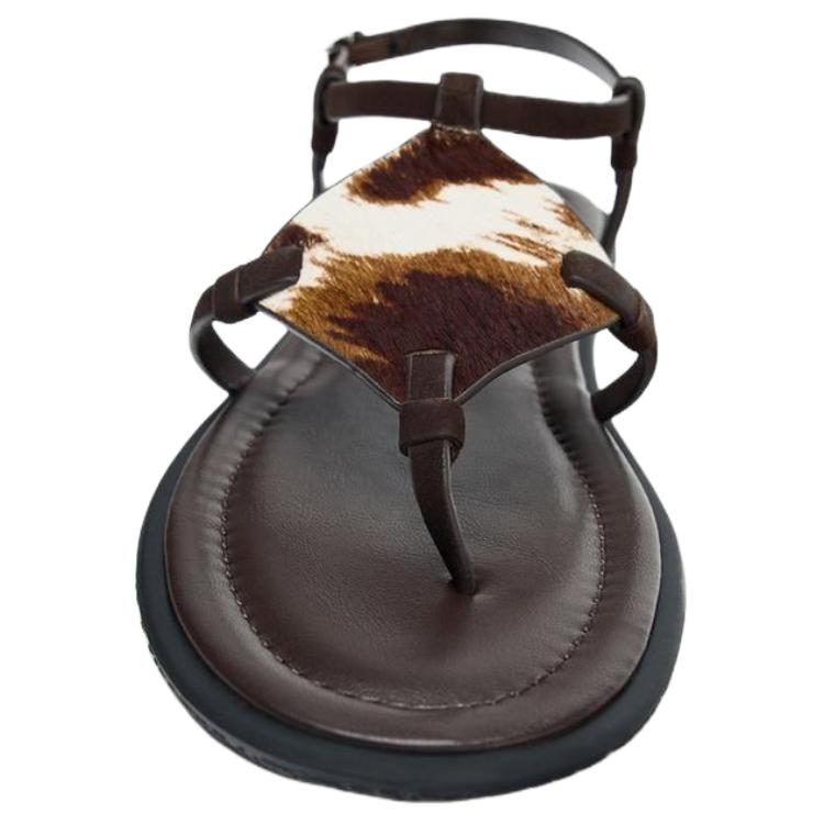 ZARA One Strap Sandals 1.5cm Women's Brown купить в интернет-магазине Yoocart с быстрой доставкой по России.