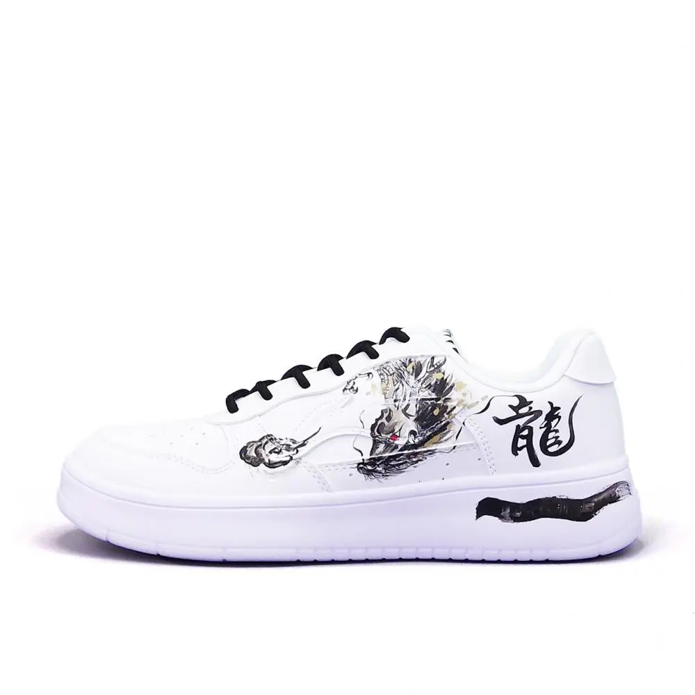 LiNing Pontoon Boats Abrasion Resistant, Lightweight, And Breathable Low top Skateboard Shoes Unisex White