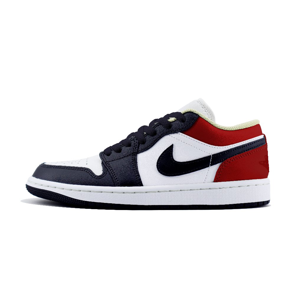 Jordan Air Jordan 1 Abrasion Resistant Low Top Vintage Basketball Shoes Unisex Black Red