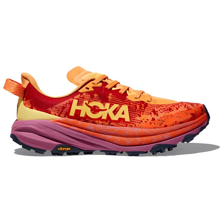 HOKA ONE ONE Anti-Slip And Wear-Resistant Lightweight Low-Top Trail Running Running Shoes Women's Red Orange