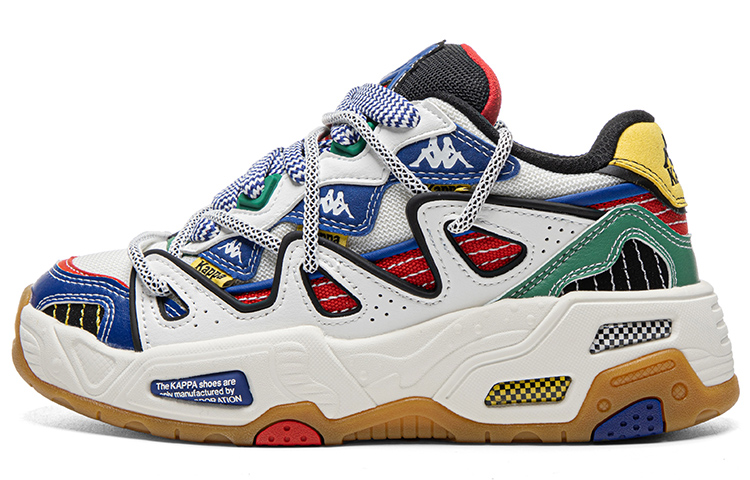 Kappa Low-Top Skateboard Shoes Unisex White Blue Red