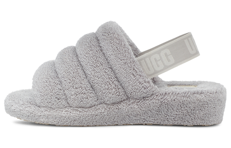 UGG FLUFF YEAH Stylish Sandal Women's Metal Gray