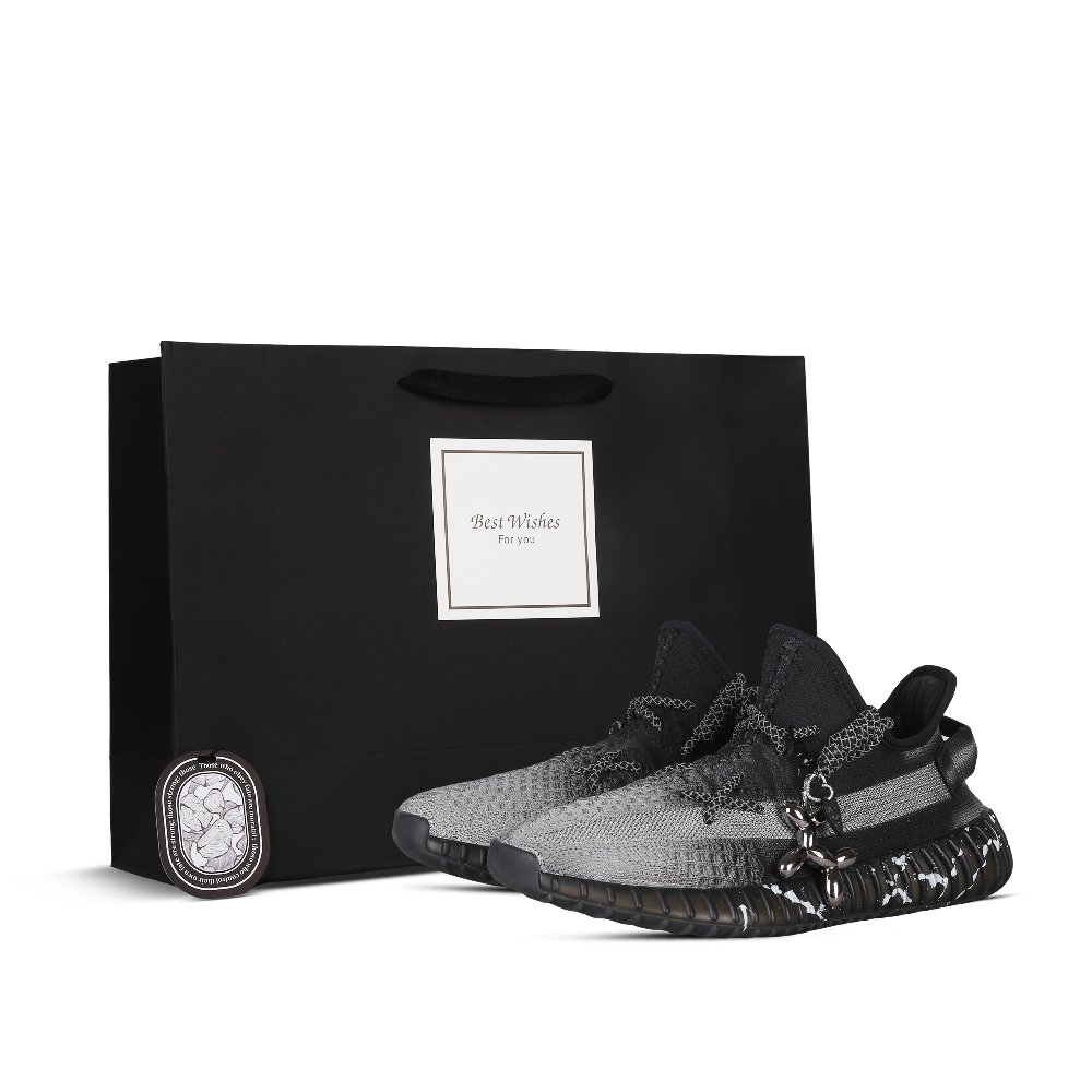 Adidas Originals Yeezy Boost 350 V2 Casual Shoes Unisex Low-Top Black/Silver