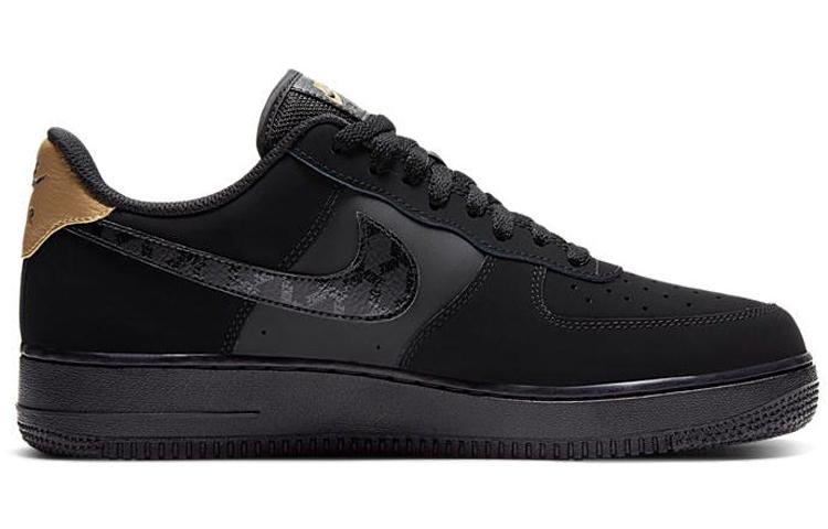 Nike Air Force 1 Low Nubuck Black Metallic Gold 2021