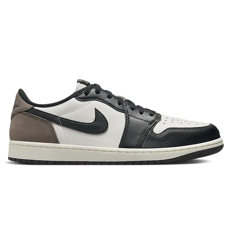Jordan Air Jordan 1 Cushioned Slip-Resistant Low-Top Vintage Basketball Shoes Men's Black White Brown