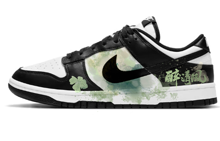 Nike Dunk Anti-Slip Wear-Resistant Low-Top Skateboard Shoes Men's Black White