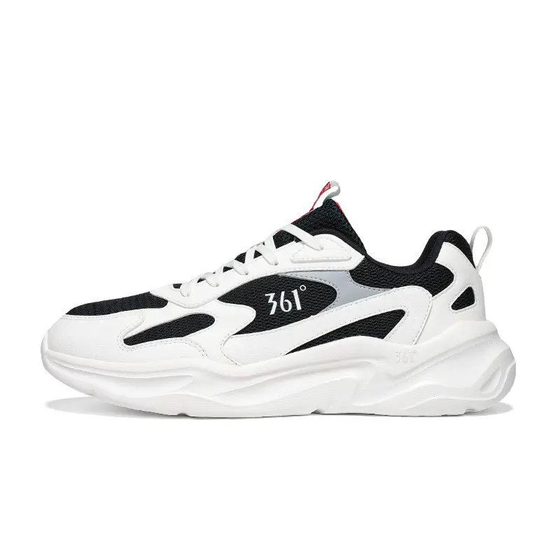 361° Abrasion Resistant, Breathable, Lightweight Low Top Casual Shoes Men's Obsidian Black Feather White