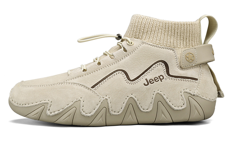 Jeep Abrasion Resistant Mid Top Casual Shoes Men's Sand