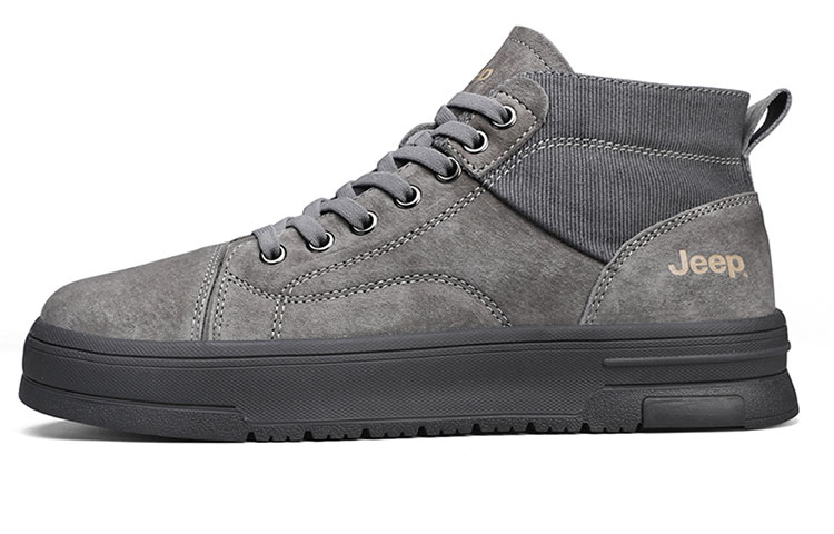 Jeep Abrasion Resistant High Top Casual Shoes Men's Gray