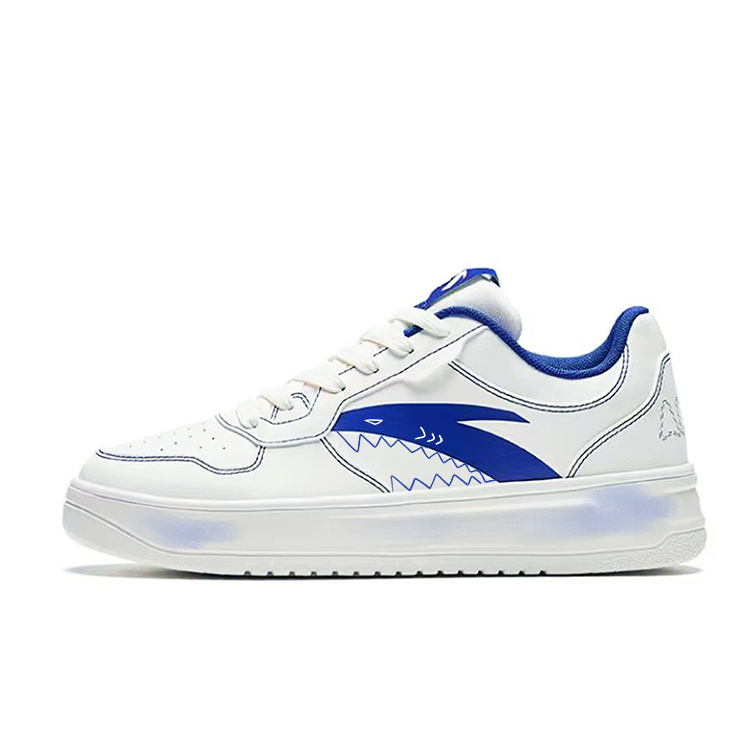 Anta Life Collection Anti Slip And Wear Resistant Lightweight Low Top Skateboard Shoes Men's White Blue