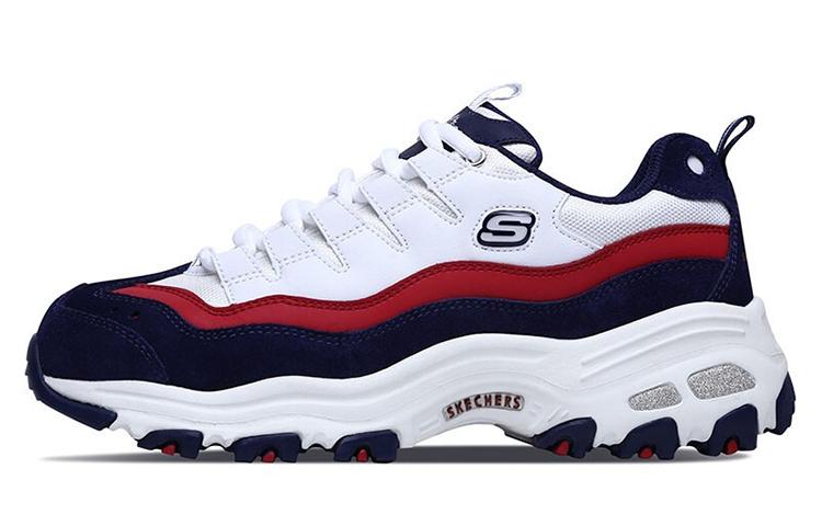 Skechers D'Lites 1.0 Low top Clunky Shoes White/Blue Women's
