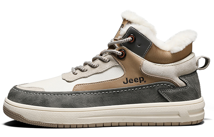 Jeep Warm Slip-Resistant Mid-Top Skateboard Shoes Men's Vintage
