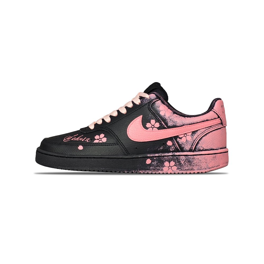 Nike Court Vision Low Wear-Resistant Low-Top Skateboard Shoes Unisex Black Pink