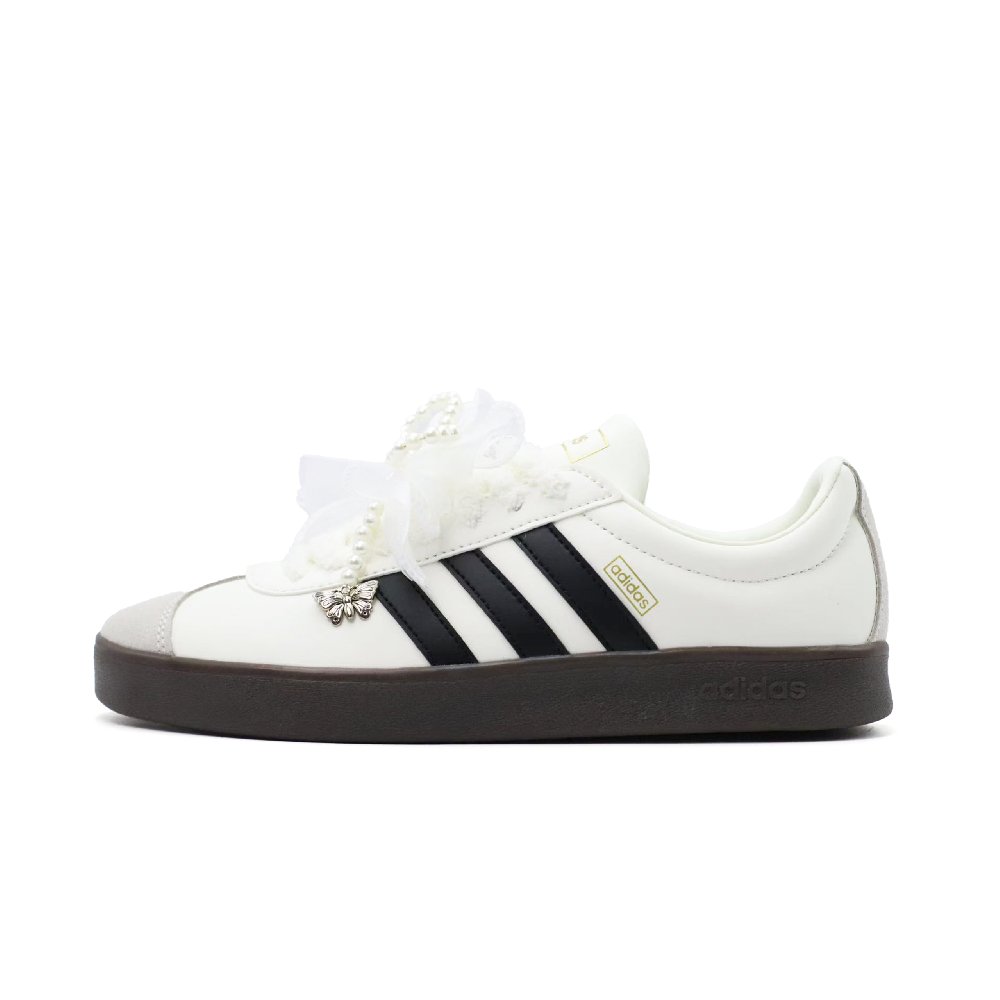 Adidas VL COURT 2.0 Anti Slip Wear Resistant Low Top Skateboard Shoes Women's Black White