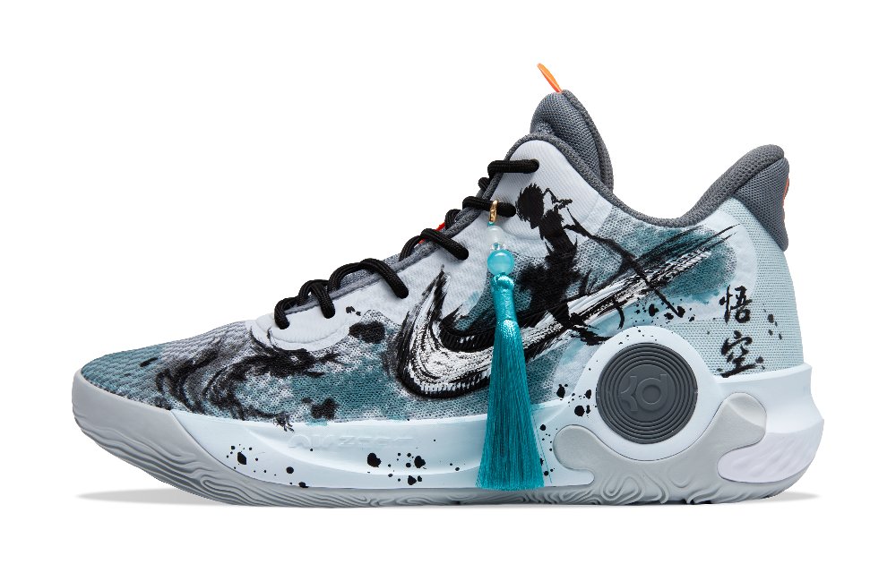 Nike KD Trey 5 IX Battle Saint Son Anti-Slip Wear-Resistant Mid-Top Basketball Shoes Unisex Cyan Black