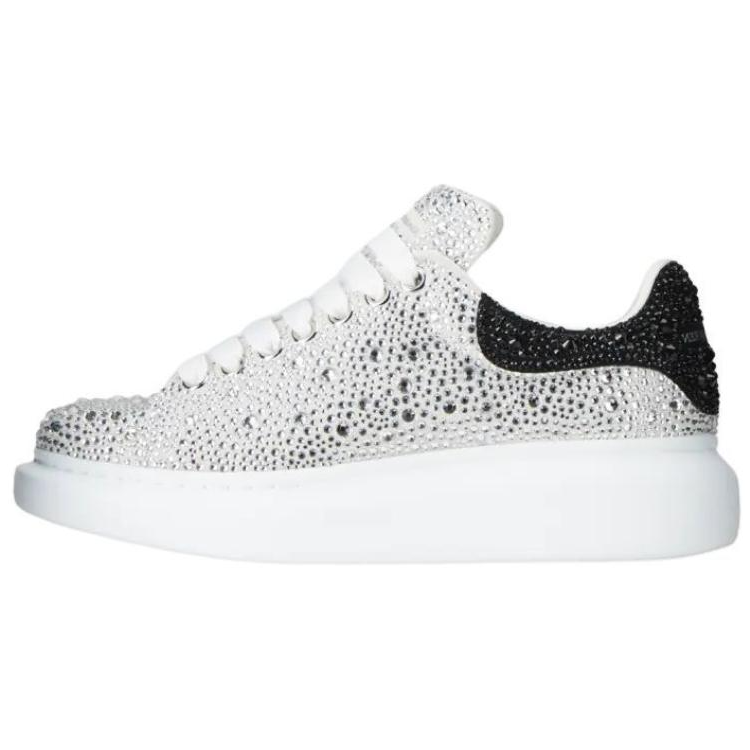 Alexander McQueen Crystal embellished Oversized Sneakers 'Silver Black'