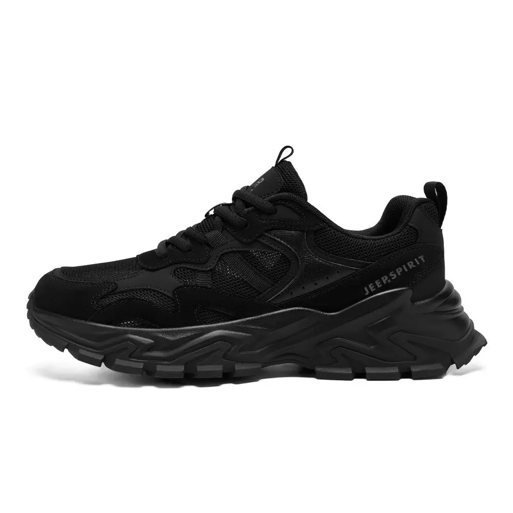 JEEP SPIRIT Black Warrior Collection Low Top Chunky Sneakers Men's Graphite Black