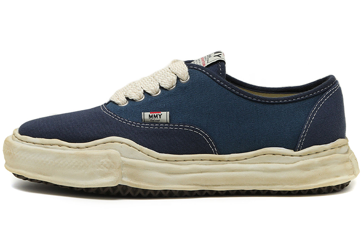 MIHARA YASUHIRO Baker Low Top Stylish Skateboarding Shoes Men's Navy Blue Vintage Version