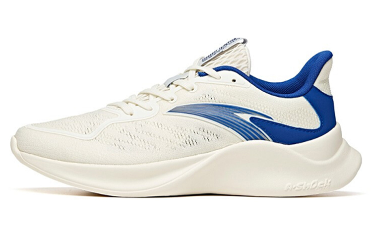 Anta Cushioned Anti-Slip Wear-Resistant Breathable Lightweight Low-Top Running Shoes Men's White Blue