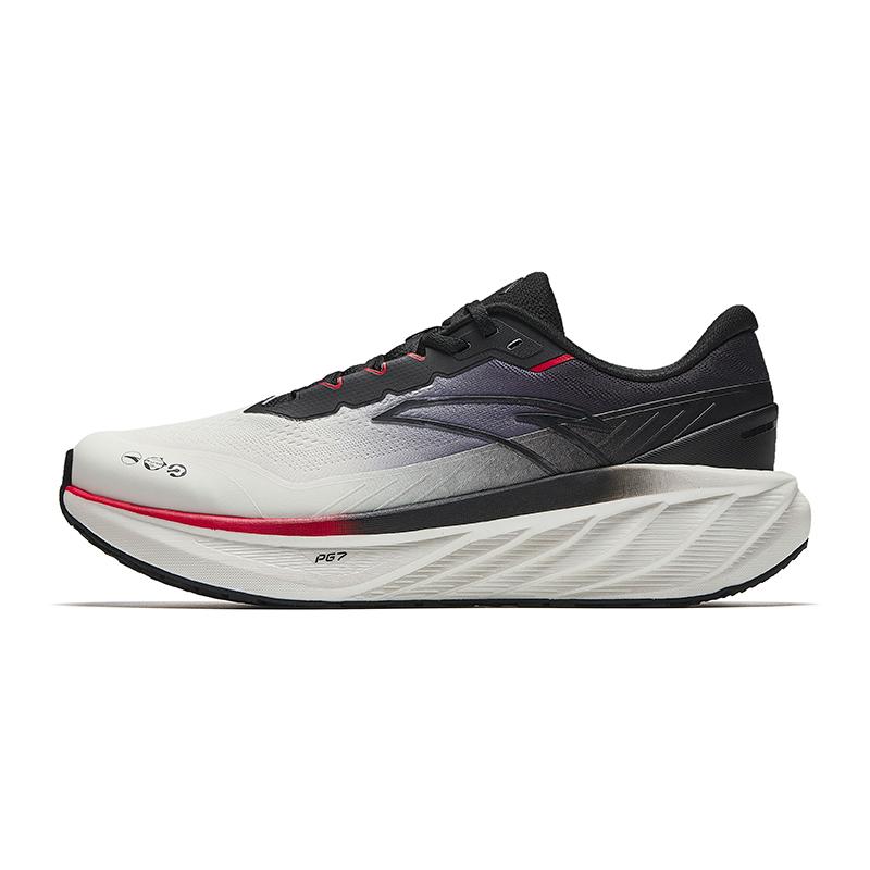Anta Cushioned Slip Resistant Low Top Casual Running Shoes Men's White Black
