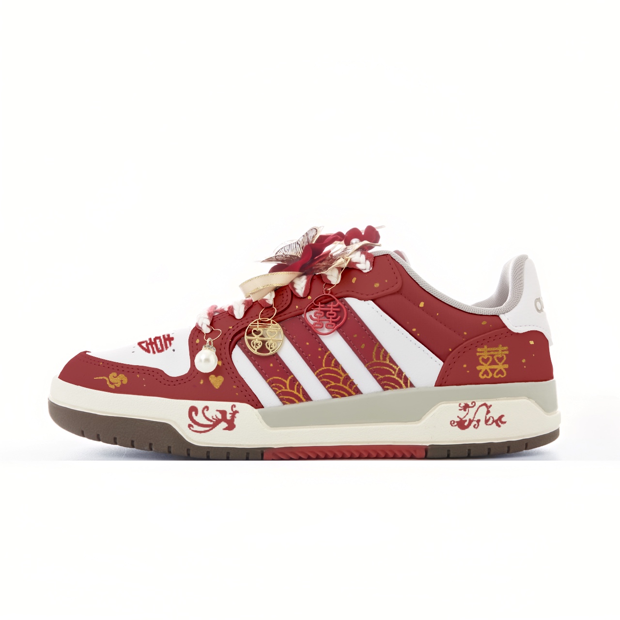 Adidas Neo Entrap Abrasion Resistant Low Top Skateboard Shoes Unisex White Red