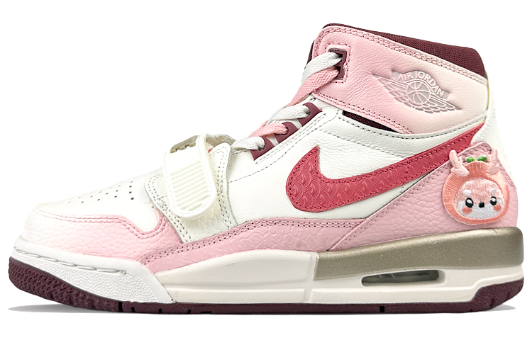 Jordan Legacy 312 Cushioning Anti-Slip And Wear-Resistant High-Top Vintage Basketball Shoes Women's White Pink