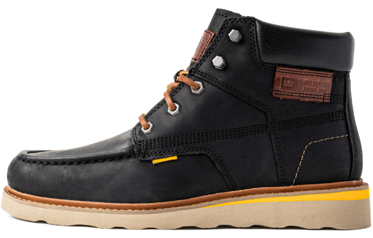 CAT JACKSON MOC MID Collection Wear-Resistant Ankle-Length Outdoor Boots Men's Black