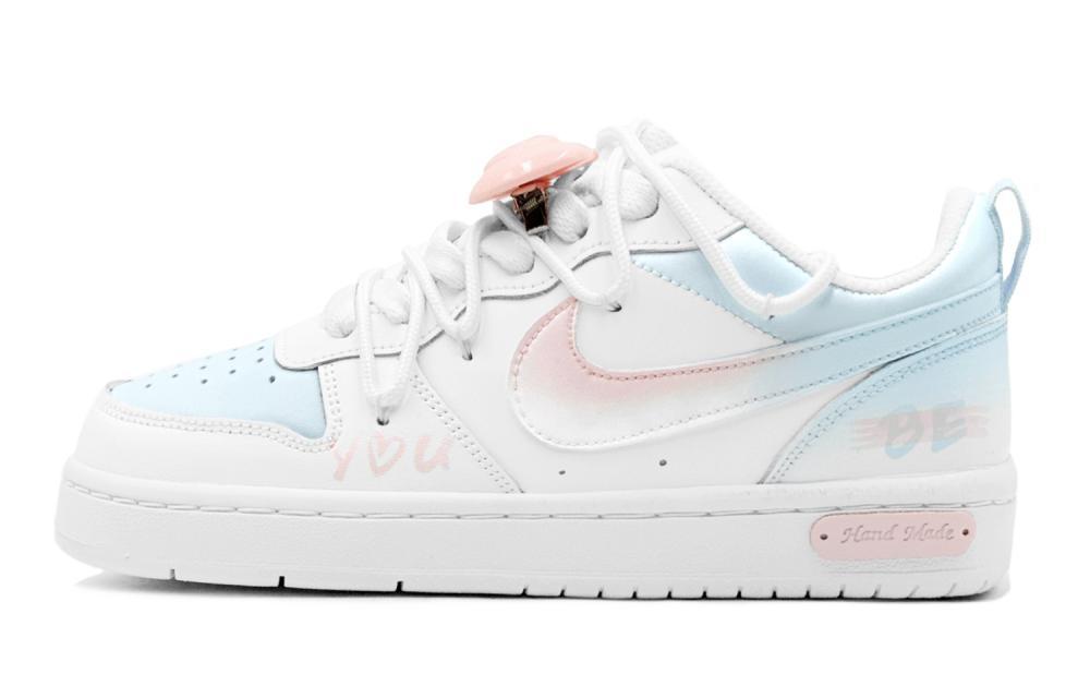 Nike Court Borough Sea Salt Love Girlish Style English Graffiti Slip-Resistant Low-Top Skateboard Shoes GS Pink Blue купить в интернет-магазине Yoocart с быстрой доставкой по России.