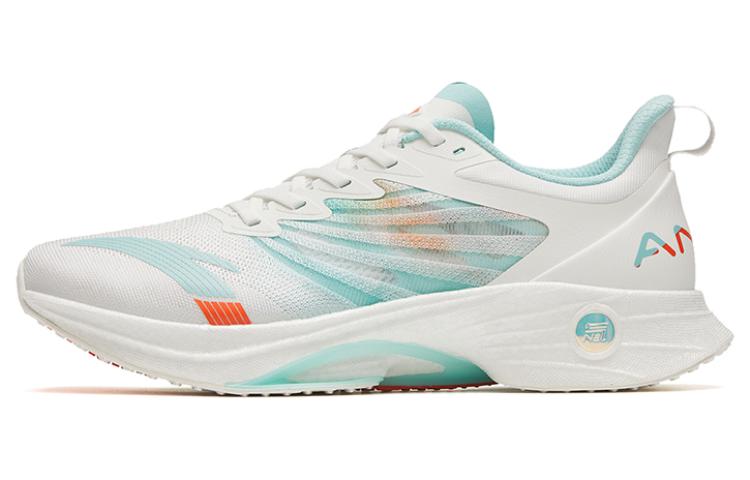 Anta MACH 3.0 Anti Slip Wear Resistant Low Top Long Distance Running Shoes Men's White Blue Orange