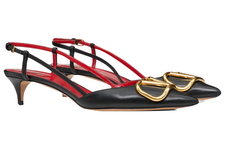 Valentino Vlogo GARAVANI Cone Heel High Heels 4cm Women's Black купить в интернет-магазине Yoocart с быстрой доставкой по России.